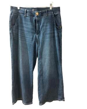 Democracy Wide Leg 'Ab'solution Crop Jeans - Medium Wash - Size Large